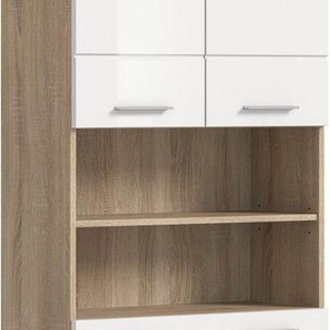INOSIGN Hochschrank Siena, Breite 74cm, 4 Türen, 1 Schubkasten, 2 offene Fächer, MDF-Front in verschiedenen Farben erhältlich, Badmöbel, Badschrank, Schrank, Bad