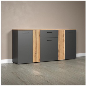 INOSIGN Kommode Estepona, Sideboard mit anpassbaren Türen mit Rillen-Optik