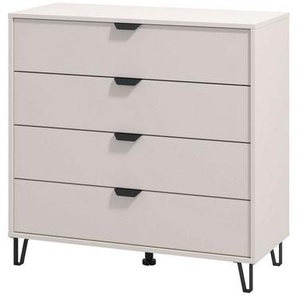 INOSIGN Kommode Lucca Anrichte, Trendfarbe cashmere, 93x40x90,5cm, 4 Schubladen mit Glasfront, FSC®-zertifizierter Holzwerkstoff