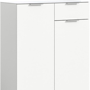 INOSIGN Kommode Raio, Breite 90 cm, 2 Türen, 1 Schubkasten, Oberboden mit Glasplatte, Anrichte, Sideboard, Highboard, Schrank