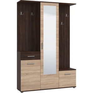 INOSIGN Kompaktgarderobe Martin Flurgarderobe, Dielenschrank, Flurmöbel, Breite 134 cm Schuhschrank, mit Spiegel, in modernen Farben, mit 10 Haken