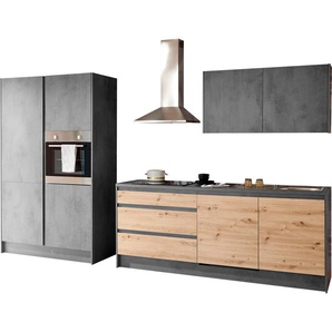 INOSIGN Küchenzeile Isis, (Set), ohne E-Geräte, Breite 330 cm B: grau Küchenzeilen mit Geräten -blöcke Küchenmöbel