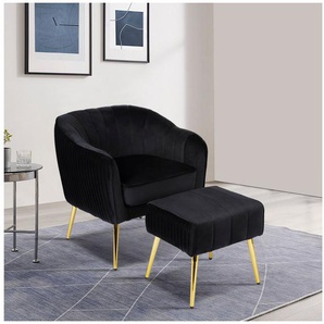 INOSIGN Loungesessel ARROLL mit Hocker, Cocktailsessel, Relaxsessel, Einzelsessel und Hocker bequem gepolstert