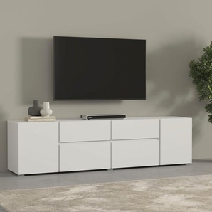 INOSIGN Lowboard Asymetric, Breite 195 cm, grifflos, 2Klappen/2Schubkästen/2Tür, TV-Schrank mit viel Stauraum, TV-Board
