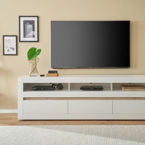 INOSIGN Lowboard Chester, moderner TV-Unterschrank, Kommode mit Stauraum, Weiß Matt (1 St), austauschbare Blende in Griffleiste, zeitloses Design, 217 cm breit