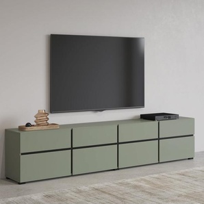 INOSIGN Lowboard Cross, moderne grifflose TV-Kommode,4 Klappen/4 Schubkästen, Breite 225 cm, TV-Schrank mit viel Stauraum, TV-Board