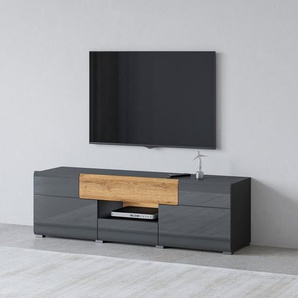 INOSIGN Lowboard Toledo,Breite 159cm, trendige TV-Schrank mit dekorative Fräsungen, TV-Board ohne Beleuchtung, TV-Kommode mit viel Stauraum