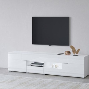INOSIGN Lowboard Toledo,Breite 209cm, trendige TV-Schrank mit dekorative Fräsungen, TV-Board ohne Beleuchtung, TV-Kommode mit viel Stauraum