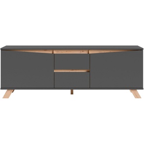 INOSIGN Lowboard Valentin, 160cm TV Board mit 2 Türen und 2 Schubkästen in modernem Skandi Design