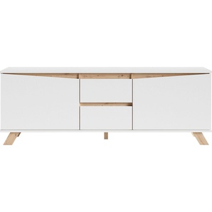 INOSIGN Lowboard Valentin, 160cm TV Board mit 2 Türen und 2 Schubkästen in modernem Skandi Design