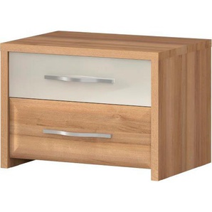 Home affaire Nachtkommode Gala, beige hochglänzend UV lackiert und melaminbeschichtet, kratzfest (Soft-Close Funktion, Maße: B/T/H 57/41/41cm), mit 2 Schubladen, klassische Rahmenoptik, FSC-zertifiziert