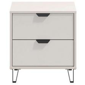 INOSIGN Nachtkommode Lucca Nachttisch, Nachtschrank, Trendfarbe cashmere, 48x40x52cm, 2 Schubladen mit Glasfront, FSC®-zertifizierter Holzwerkstoff
