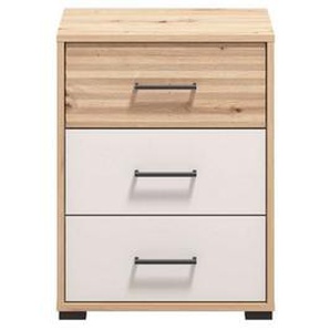INOSIGN Nachtkommode Modena Nachtschrank Nachttisch mit 2 oder 3 Schubladen, FSC®-Zerifiziert Trendfarbe cashmere, ideal für kleine Räume