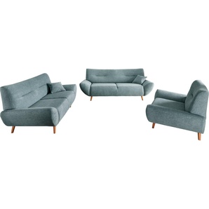 INOSIGN Polstergarnitur Drago elegant und zeitlos, komfortabel, moderne Formensprache, (Set, 3-tlg., 3-Sitzer, 2-Sitzer und Sessel), als Sessel/Polsterecke erhältlich, versch. Stoffe, inkl. 2 Zierkissen