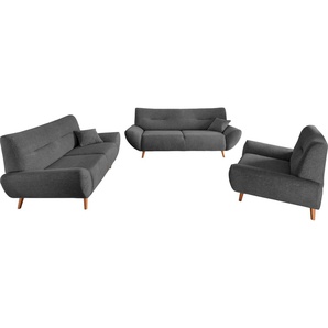 INOSIGN Polstergarnitur Drago elegant und zeitlos, komfortabel, moderne Formensprache, (Set, 3-tlg., 3-Sitzer, 2-Sitzer und Sessel), als Sessel/Polsterecke erhältlich, versch. Stoffe, inkl. 2 Zierkissen