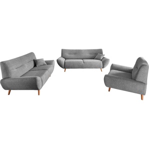 INOSIGN Polstergarnitur Drago elegant und zeitlos, komfortabel, moderne Formensprache, (Set, 3-tlg., 3-Sitzer, 2-Sitzer und Sessel), als Sessel/Polsterecke erhältlich, versch. Stoffe, inkl. 2 Zierkissen