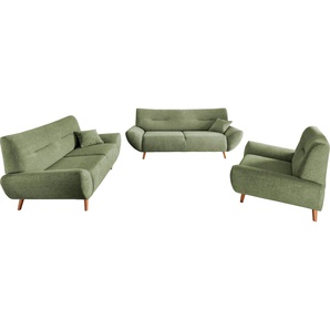 INOSIGN Polstergarnitur Drago elegant und zeitlos, komfortabel, moderne Formensprache, (Set, 3-tlg., 3-Sitzer, 2-Sitzer und Sessel), als Sessel/Polsterecke erhältlich, versch. Stoffe, inkl. 2 Zierkissen