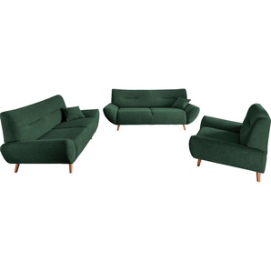INOSIGN Polstergarnitur Drago elegant und zeitlos, komfortabel, moderne Formensprache, (Set, 3-tlg., 3-Sitzer, 2-Sitzer und Sessel), als Sessel/Polsterecke erhältlich, versch. Stoffe, inkl. 2 Zierkissen