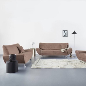 INOSIGN Polstergarnitur Saltare elegant und komfortabel, toller Fuß als Designelement, (3-tlg)