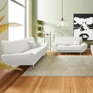 Polstergarnitur INOSIGN Saltare Sitzmöbel-Sets Gr. H/T: 78 cm x 82 cm, Kunstleder SOFTLUX, weiß (altweiß) Couchgarnituren Sets