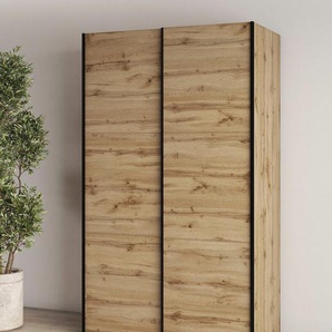 INOSIGN Kleiderschrank Eastvale, 120x64x210cm, ideal für kleine Räume oder Nischen Schrank mit Schwebetüren, FSC-zertifiziert, Metallgriffe