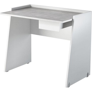 Schreibtisch INOSIGN EL274 Tische Gr. B/H/T: 90 cm x 80 cm x 60 cm, weiß (weiß, zement, weiß, zement) Schreibtische