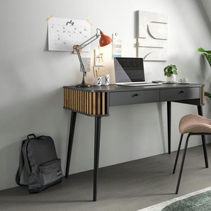 INOSIGN Schreibtisch Stavanger, Breite 120 cm, in grau Nachbildung und grau Nachbildung, Bürotisch, Arbeitstisch, Computertisch, Arbeitszimmer, retro