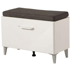 INOSIGN Schuhbank Como, Schuhschrank, Schuhregal, Schuhtruhe, Breite 75 cm, mit Sitzkissen und eine Klapptür, in Opaque Weiß