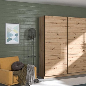 INOSIGN Schwebetürenschrank Sierra klassischer Kleiderschrank Wäscheschrank 179 oder 217cm breit mit kompletter Inneneinteilung, FSC®-zertifizierter Holzwerkstoff
