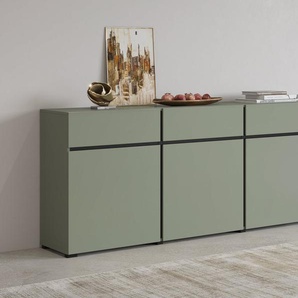 INOSIGN Kommode Cross,Breite 180 cm, moderne grifflose Kommode,3 Türen/3 Schubkästen, Schubladenschrank mit viel Stauraum, Einlegeböden verstellbar