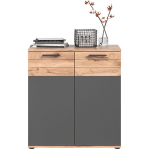 INOSIGN Sideboard Riga, Breite 90 cm, 2 Türen mit Softclose, 4 Einlegeböden, 6 Fächer, hochwertige Rillenfräsung, Schuhkommode, Kommode, Anrichte, Schrank