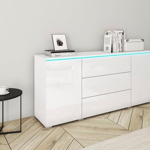 INOSIGN Sideboard VERA, grifflos, verstellbare Einlegeböden, Wahlweise mit oder ohne Beleuchtung