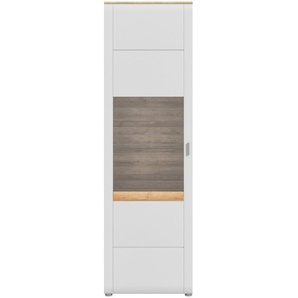 INOSIGN Standvitrine Aska, Höhe 202cm, Metallgriff, 1 Glastür, 1 Glaseinlegeboden, 6 Fächer (1-St) Matte Optik, 2-farbig, Vitrine, Vitrinenschrank, Hochschrank, Schrank