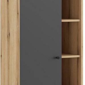 INOSIGN Stauraumschrank Oslo, Badschrank mit Knopfgriff, Hochschrank im skandinavischen Design in der Türfarbe Weiß oder Grau verfügbar, ausreichend Stauraum