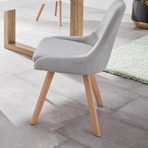 INOSIGN Stuhl »Dilla« (Set, 2 Stück), im 1er und 2er Set erhältlich, aus pflegeleichtem Webstoff Bezug und massiven Eichenholzbeinen, Sitzhöhe 48 cm