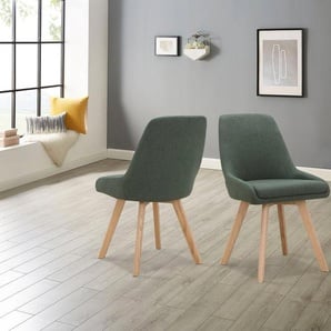 INOSIGN Stuhl »Dilla« (Set, 2 Stück), im 1er und 2er Set erhältlich, aus pflegeleichtem Webstoff Bezug und massiven Eichenholzbeinen, Sitzhöhe 48 cm