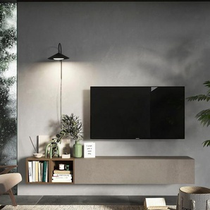 INOSIGN Wohnwand INFINITY, 2tlg. Breite 194 cm, Höhe variabel, Wohnwand, (Spar-Set, 2-St), (Lowboard hängend, Würfelregal 2er Set)