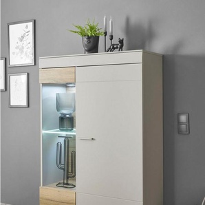INOSIGN Vitrine SCARA mit Applikation Zinneiche Dekor, Breite 90 cm, mit Softclose-Funktion