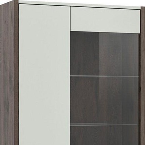 INOSIGN Vitrine Treviso, Höhe 198 cm, inkl. Frontbeleuchtung, 4 Türen, 2 Glasböden 4 Einlegeböden, Standvitrine, Glasvitrine, Vitrinenschränke