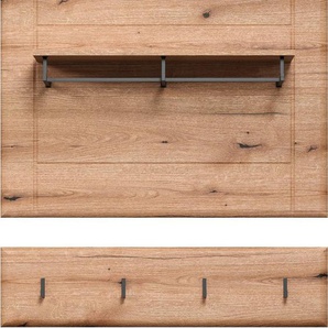 INOSIGN Wandboard Graz, Packung 1-tlg., Maße (B/H/T in cm): (91/70/26) - Farbe: Weiß Hochglanz und Eiche
