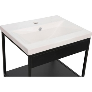 INOSIGN Waschbecken Lodi (1-St), Rechteckiger Keramik-Einsatzwaschbecken in Weiß - (B/T/H) 52/40/18 cm