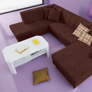 Wohnlandschaft INOSIGN Sofas Gr. B/H/T: 297 cm x 75 cm x 82 cm, Microfaser PRIMABELLE, Recamiere rechts, ohne Bettfunktion, braun Wohnlandschaften Sofas wahlweise mit Bettfunktion
