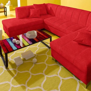Wohnlandschaft INOSIGN Sofas Gr. B/H/T: 297 cm x 75 cm x 82 cm, Microfaser PRIMABELLE, Recamiere rechts, ohne Bettfunktion, rot Wohnlandschaften wahlweise mit Bettfunktion