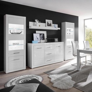 Wohnwand INOSIGN BIANCO Kastenmöbel-Sets weiß (weiß matt, mdf hochglanz) Wohnwände