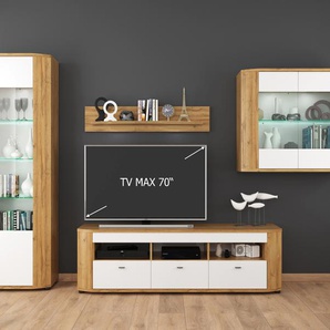 Wohnwand INOSIGN Gent Kastenmöbel-Sets weiß (white high gloss, grandson oak dark) Wohnwände Hochglanz-Fronten