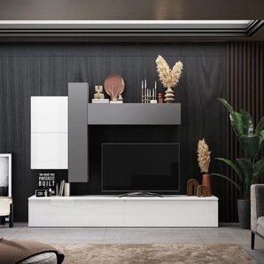 INOSIGN Wohnwand INFINITY, 6tlg. Breite 276 cm, Höhe variabel, Schrankwand, Anbauwand, (6-St), (2x Lowboard, 2x Hängeschrank, 2x Hängewürfel)