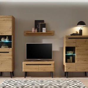 INOSIGN Wohnwand Torge, Anbauwand, Schrankwand, Mediawand, Wohnzimmer-Set, (Set, 4-St), Lowboard: (B/T/H): 107/ 40/ 50 cm