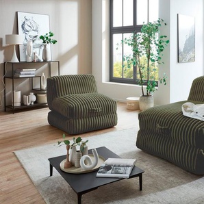INOSIGN XXL-Sessel Pia, Loungesessel in Megacord, 2 Größen, Schlaffunktion und Pouf-Funktion