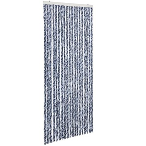 Insektenschutz-Vorhang Blau, Weiß und Silbern 56x185cm Chenille Vidaxl