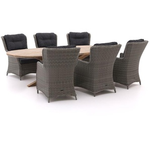 Intenso Milano/ROUGH-Y Ellips 280 cm Gartentisch Lounge-Set 7-teilig